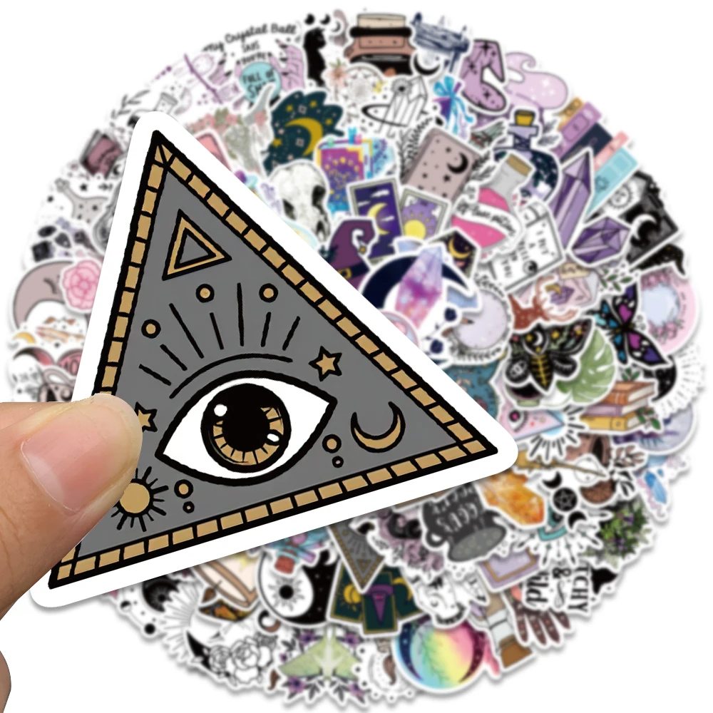 마녀 고딕 아포테카리 타로 마녀 점성술 보호 스티커, 마술사 노트북 기타 전화 그래피티, 어린이 스티커, 50 개, 100 개