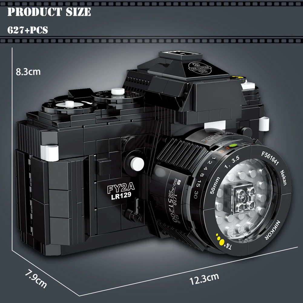신제품 디지털 카메라 장난감 블록 FY2A SLR 카메라 브릭 모델, 크리에이티브 장난감, 어린이 크리스마스 선물, 627 피스 피규어