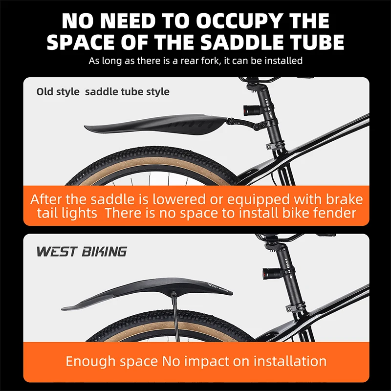 WEST BIKING 산악 자전거 흙받이, 26-29 인치, 프론트 리어 타이어 휠, MTB 자전거 가드 펜더, 퀵 릴리스 프로텍터