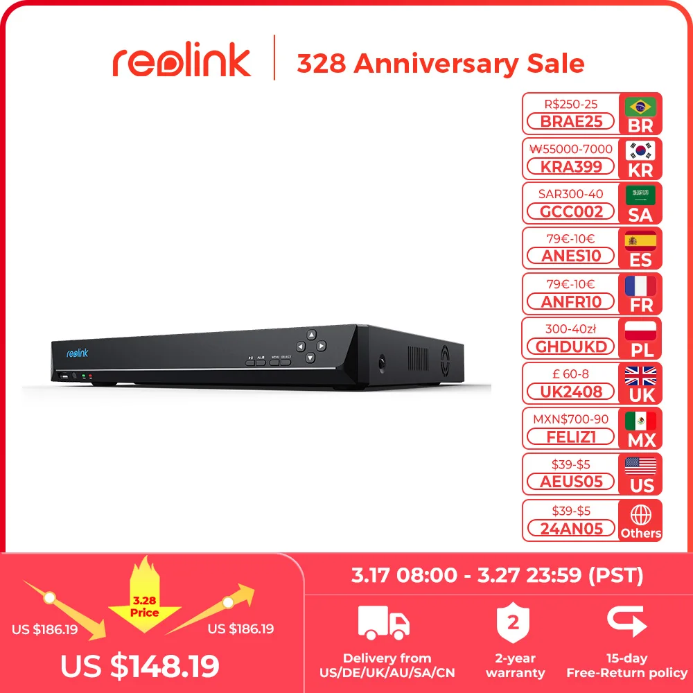 Reolink 보안 카메라 시스템, 양방향 오디오, 4K NVR, 5MP, 8MP IP 카메라, 24/7 비디오 녹화 감시 시스템, NVS36, 36CH, 12MP title=Reolink 보안 카메라 시스템, 양방향 오디오, 4K NVR, 5MP, 8MP IP 카메라, 24/7 비디오 녹화 감시 시스템, NVS36, 36CH, 12MP 