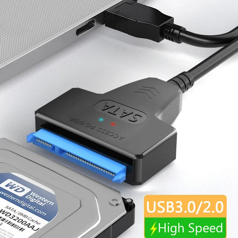 SATA to USB 3.0 2.0 케이블, 최대 6 Gbps, 2.5 인치 외장 HDD SSD 하드 드라이브 SATA 3 22 핀 어댑터, USB 3.0 to Sata III 코드 title=SATA to USB 3.0 2.0 케이블, 최대 6 Gbps, 2.5 인치 외장 HDD SSD 하드 드라이브 SATA 3 22 핀 어댑터, USB 3.0 to Sata III 코드 