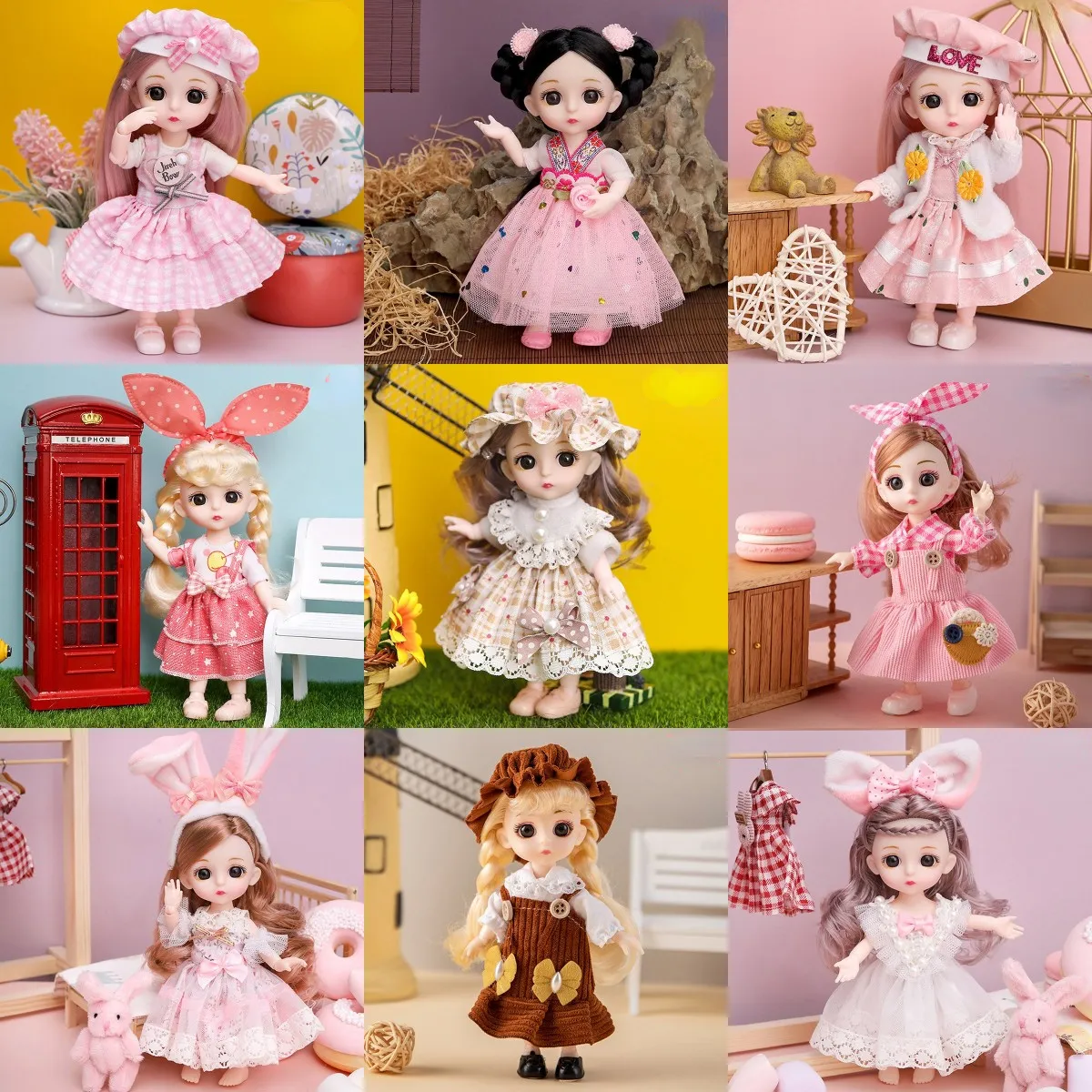 미니 16cm BJd 인형, 13 가동 관절 소녀 인형, 3D 큰 눈, 1/12 패션 공주 인형, DIY 드레스 업 장난감 인형, 옷 선물 title=미니 16cm BJd 인형, 13 가동 관절 소녀 인형, 3D 큰 눈, 1/12 패션 공주 인형, DIY 드레스 업 장난감 인형, 옷 선물 