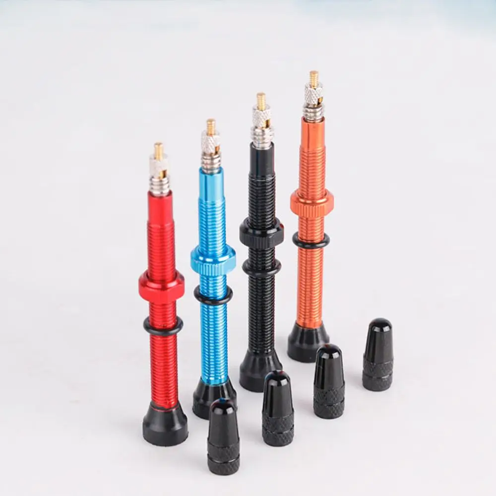 도로 MTB 자전거 튜브리스 타이어 용 1 쌍 48mm 60mm 프레스타 밸브 황동 코어 합금 스템 튜브리스 실란트 호환