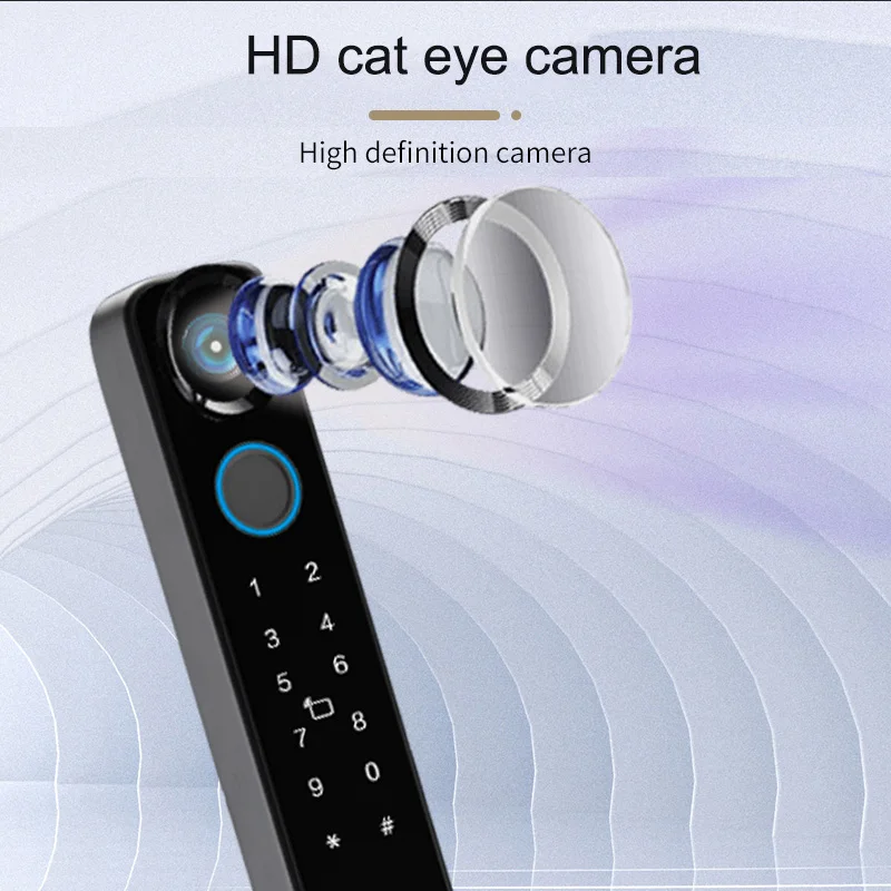 TUYA 앱 방수 스마트 지문 비밀번호 카드 문짝 잠금 브리지 컷 알루미늄 합금, 야외 풀 푸시 슬라이딩 문짝