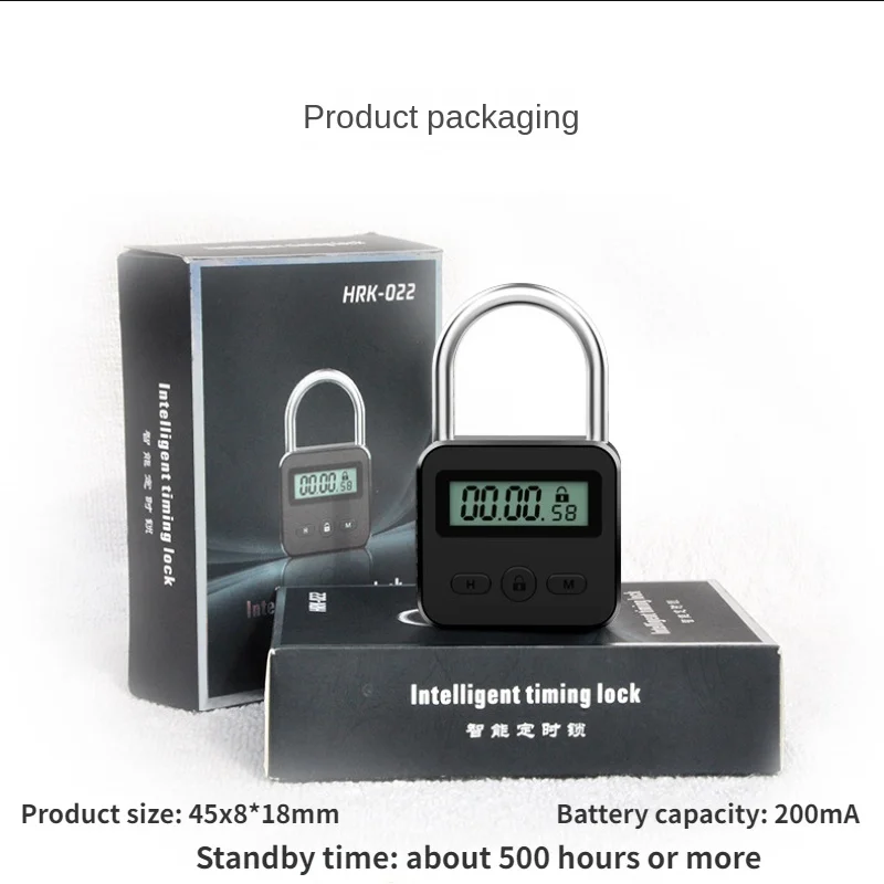 방수 스마트 타임 락 LCD 디스플레이 다기능 여행 전자 타이머, USB 충전 임시 타이머 자물쇠