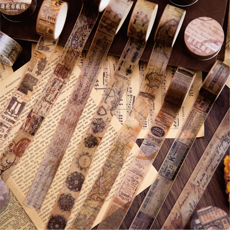 Journamm 정크 저널용 레트로 와시 테이프, DIY 스크랩북 크리에이티브 문구 장식, 일기 마킹 접착 테이프, 18.5mm * 2m title=Journamm 정크 저널용 레트로 와시 테이프, DIY 스크랩북 크리에이티브 문구 장식, 일기 마킹 접착 테이프, 18.5mm * 2m