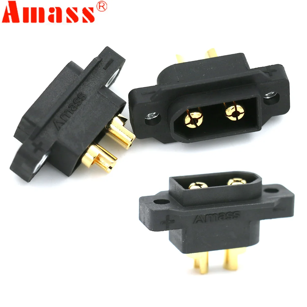 1/2/5PCS Amass XT60EW-M 블랙 마운트 XT60E 남성 플러그 커넥터 RC 드론 항공기 FPV 레이싱 드론