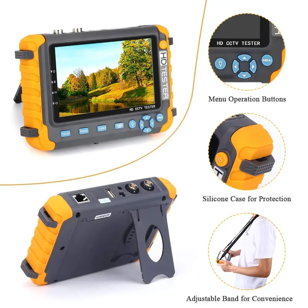 휴대용 CCTV 테스터, IV8W 8MP AHD CVI TVI 미니 모니터 카메라 테스터, HDMI VGA 입력 비디오 케이블 보안 카메라 테스터