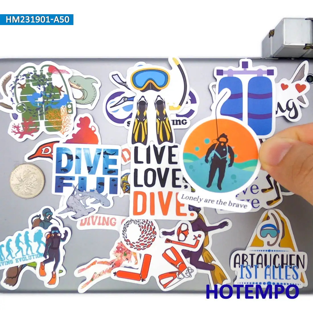 20/30/50 개, 스쿠버 다이빙 스티커, 다이버 스타일, 수중 탐험, 재미있는 데칼, 전화, 노트북, 자전거, 자동차, 오토바이, 기타, 헬멧, 스크랩북, 수하물 스티커