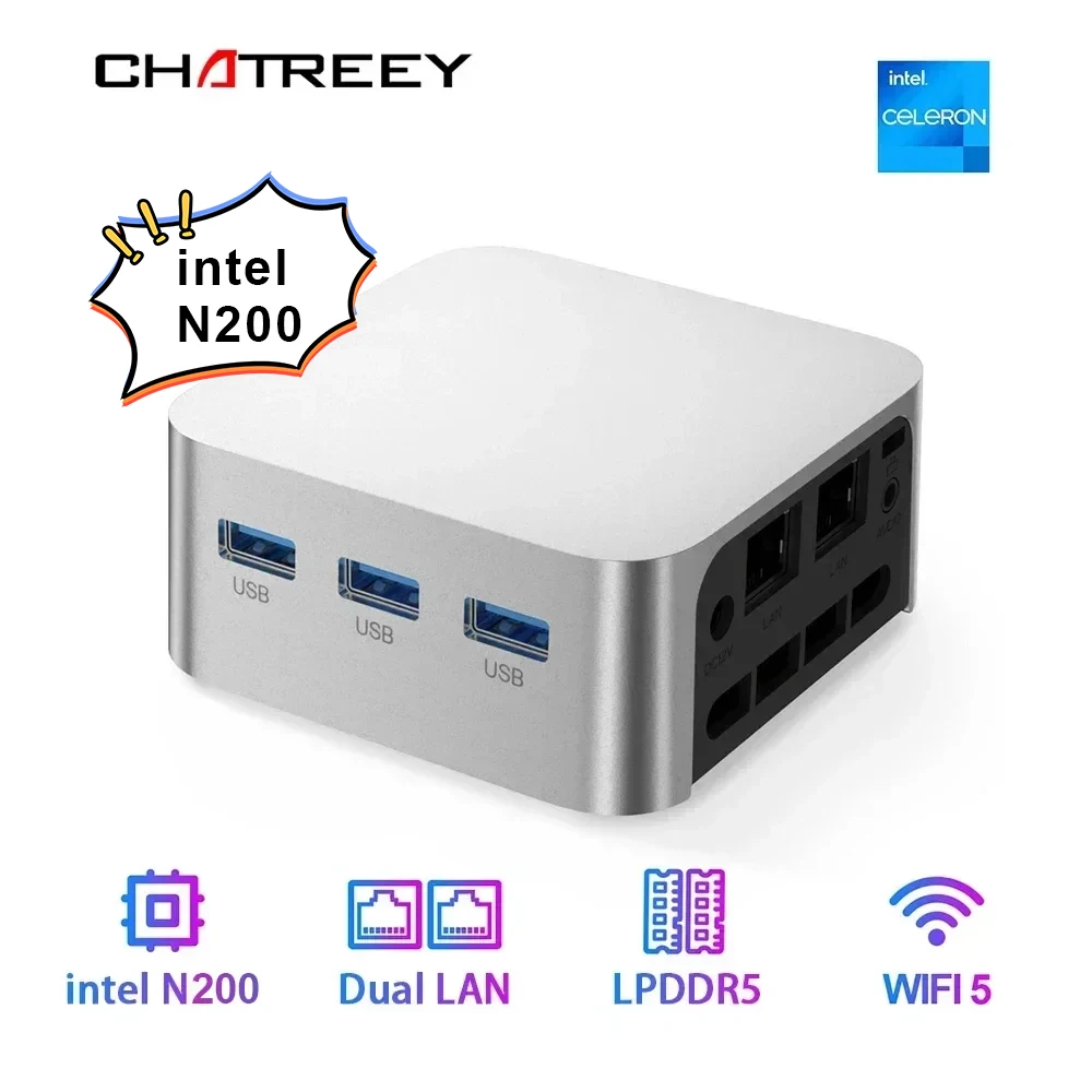 Chatreey 미니 PC 인텔 셀러론 쿼드 코어 N200, N100 포켓 컴퓨터, 3x HDMI 2.0, 2x 기가비트 이더넷, 윈도우 11, 와이파이 5, T8 title=Chatreey 미니 PC 인텔 셀러론 쿼드 코어 N200, N100 포켓 컴퓨터, 3x HDMI 2.0, 2x 기가비트 이더넷, 윈도우 11, 와이파이 5, T8 