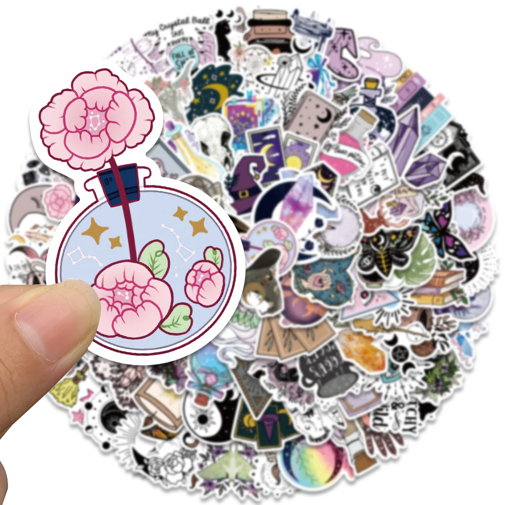 마녀 고딕 아포테카리 타로 마녀 점성술 보호 스티커, 마술사 노트북 기타 전화 그래피티, 어린이 스티커, 50 개, 100 개
