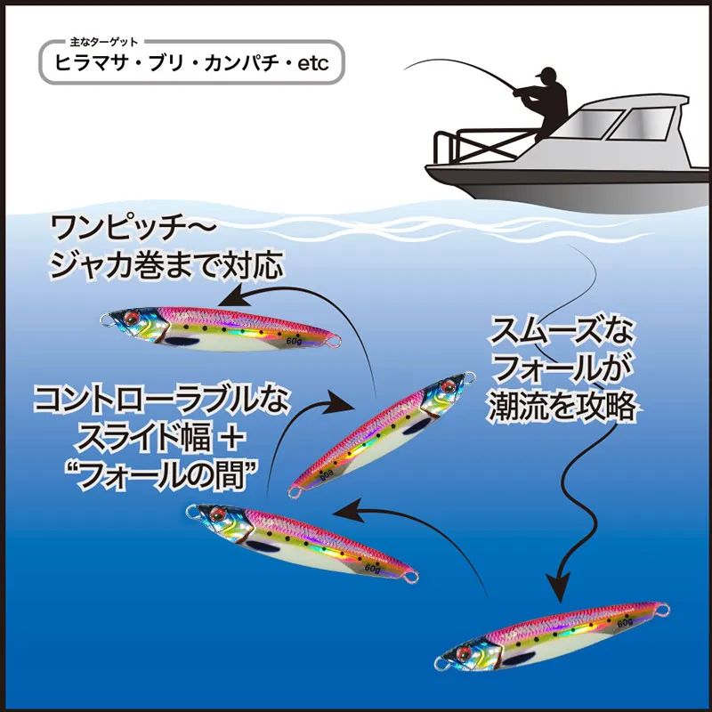 AS 슬로우 JIG 루어 낚시 UV 글로우 지그, 3D 프린트 낙하 낚시꾼, 금속 하드 미끼, 싱킹 지깅 페스카 미끼, 60g, 80g