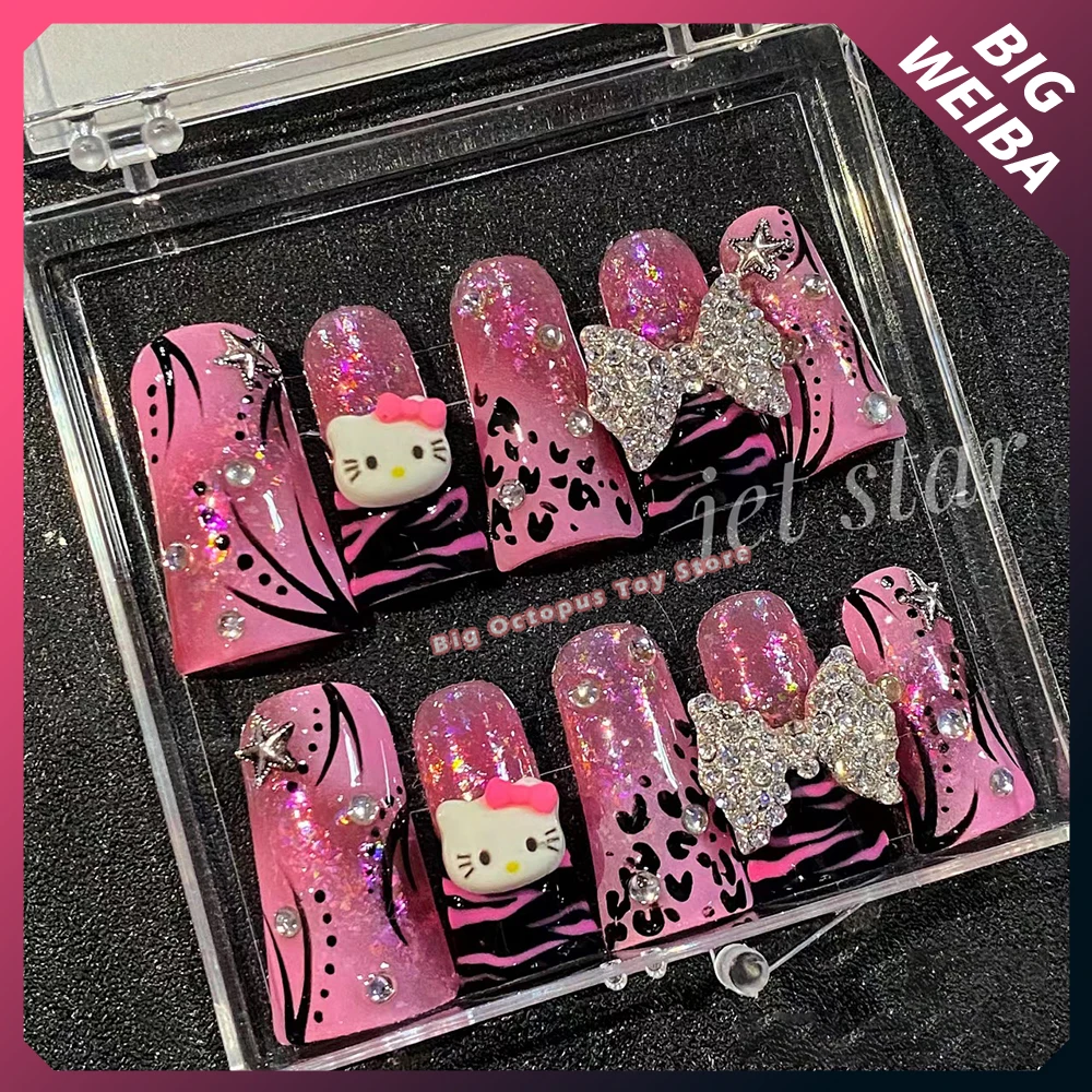 미국 Y2K 스파이시 걸 오리 웹 프레스 네일 스티커, 만화 귀여운 고양이 패션, 41 스타일 프랑스 수공 아크릴 손톱 파티 선물