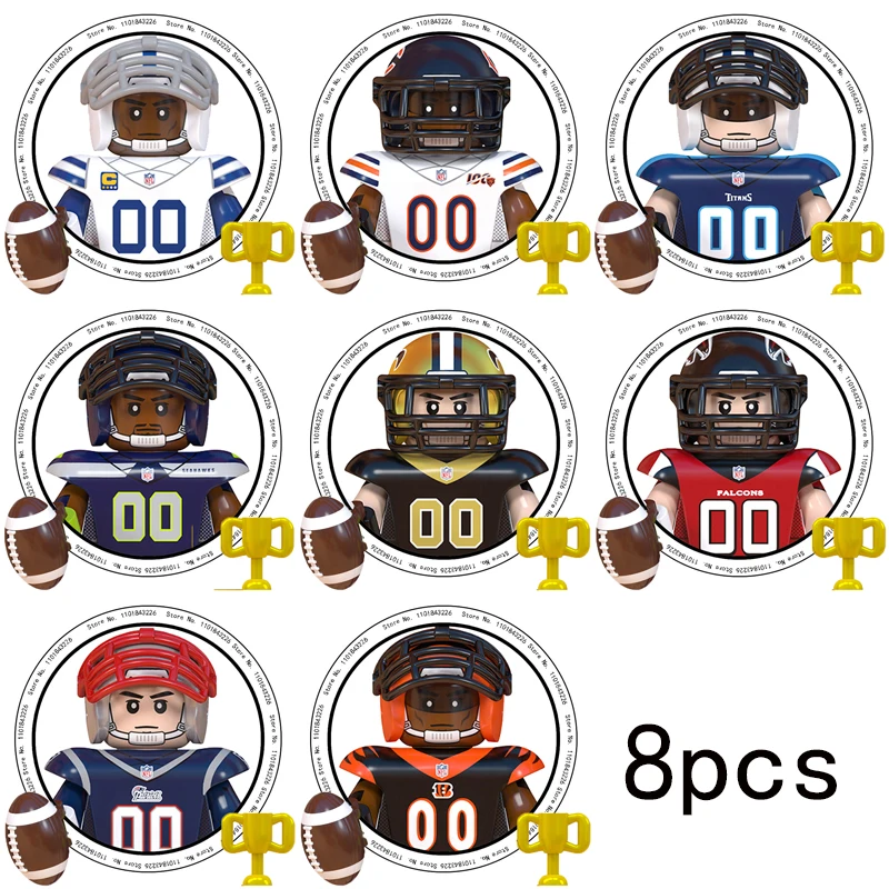 WM6133 축구 럭비 농구 선수 NFL 빌딩 블록 조립 어린이 교육 완구, 크리스마스 선물