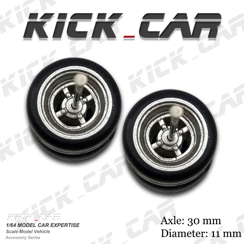 고무 타이어가 달린 모형 자동차 1/64 휠, 개조 부품, 레이싱 차량 장난감, 핫휠용 자동차, Tomica MiniGT, 1 세트