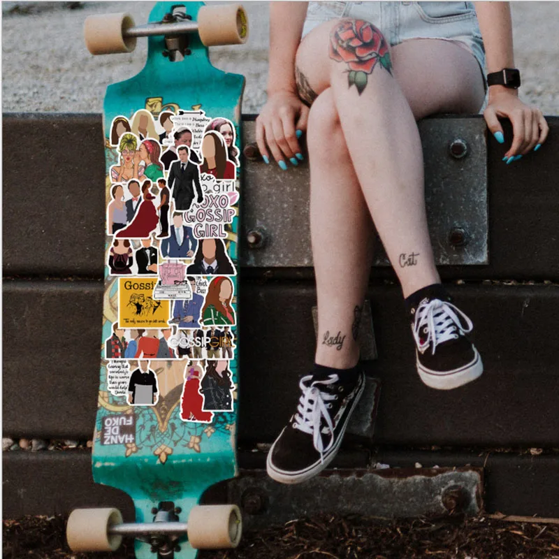 뷰티 드라마 가십 걸 그래피티 방수 스케이트보드 여행 가방, 전화 노트북 수하물 스티커, DIY 어린이, 10 개, 30 개, 50 개