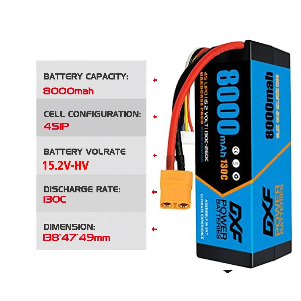 RC카용 DXF 배터리, Lipo 7.4V, 11.1V, 14.8V, 15.2V, 22.2V, 10000mah, 8400mah, 6500mah, 8000mah, 7000mah, 6200mah, 100C, 120C, 2S, 3S, 4S, 6S