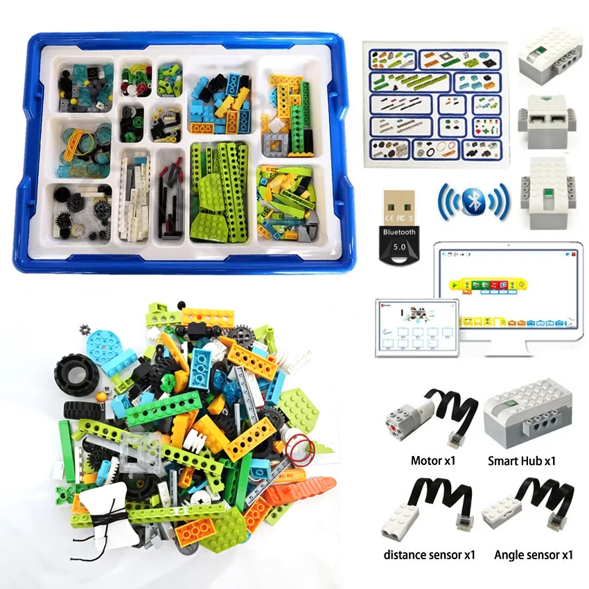 새로운 하이테크 부품 WeDo 로보틱스 건설 코어 세트 빌딩 블록, WeDo 3.0 교육용 DIY 완구와 호환 가능 45300 title=새로운 하이테크 부품 WeDo 로보틱스 건설 코어 세트 빌딩 블록, WeDo 3.0 교육용 DIY 완구와 호환 가능 45300 
