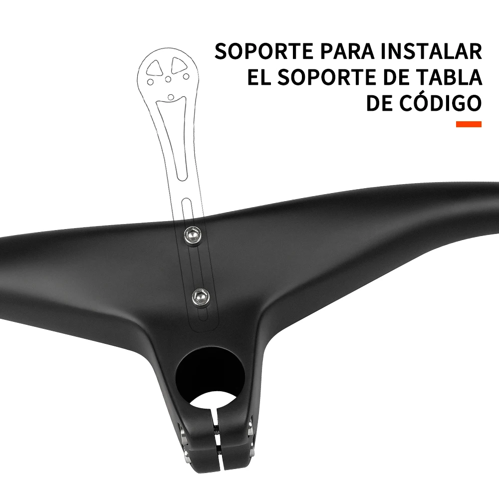 TOSEEK 산악 자전거 부품용 탄소 MTB 핸들바 및 스템 28.6mm -17 ° 통합 핸들바 660 ~ 800-70/80/90/100mm