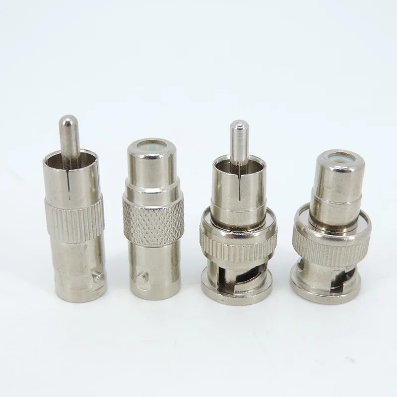 오디오 비디오 CCTV 카메라 동축 케이블 커넥터 컨버터, BNC 남성 여성-RCA 남성 여성 플러그 잭, 4 가지 유형 title=오디오 비디오 CCTV 카메라 동축 케이블 커넥터 컨버터, BNC 남성 여성-RCA 남성 여성 플러그 잭, 4 가지 유형 