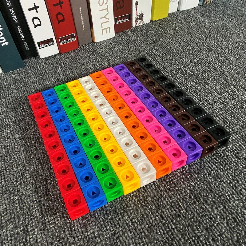 어린이 수학 연결 큐브 블록, 어린이 교육 숫자, 수학 유치원 장난감