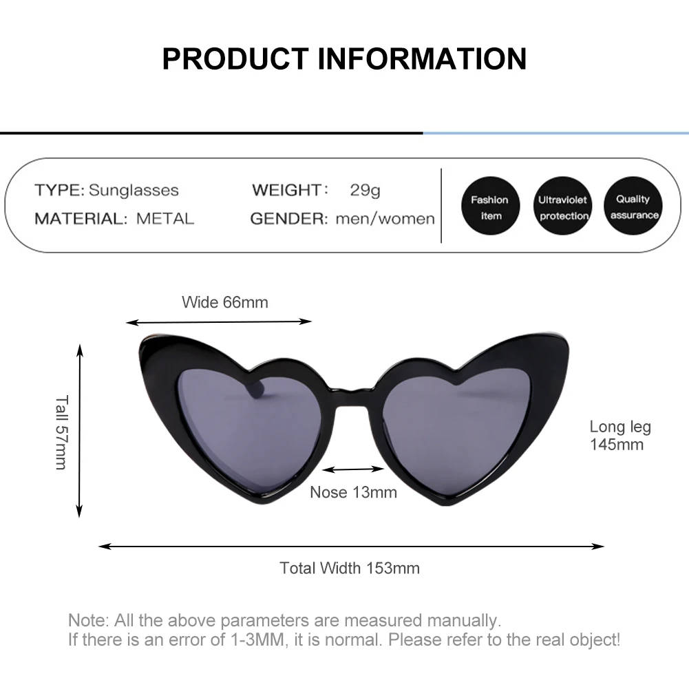 여성용 하트 선글라스, 브랜드 디자이너 고양이 눈 선글라스, 여성용 레트로 러브 하트 모양 안경, UV400 보호