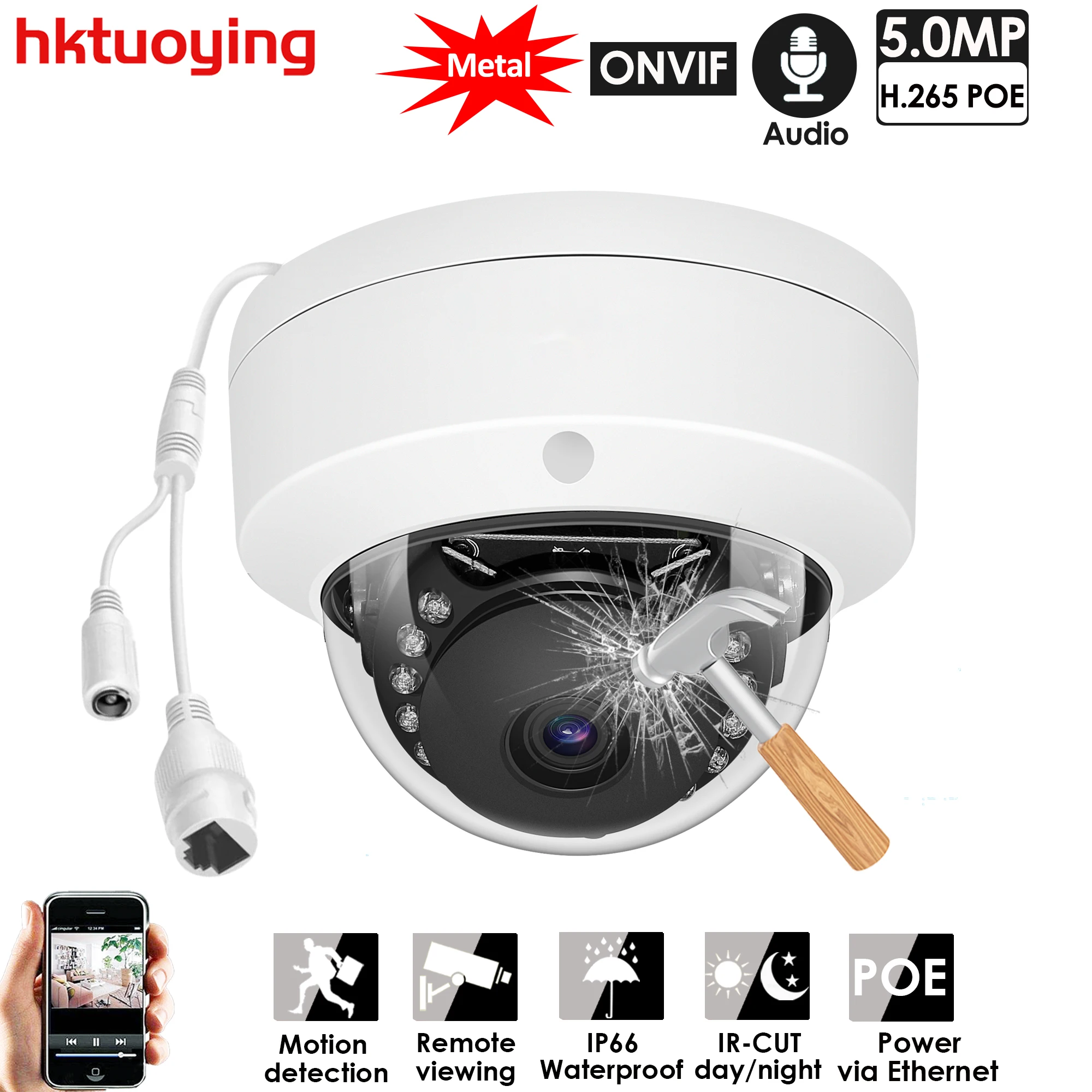 POE IP ONVIF 오디오 녹음 CCTV 카메라, 파손 방지, 야외 가정 보안 비디오 페이스 감지, H265 + 5MP 메탈 돔, IP66, 3mp title=POE IP ONVIF 오디오 녹음 CCTV 카메라, 파손 방지, 야외 가정 보안 비디오 페이스 감지, H265 + 5MP 메탈 돔, IP66, 3mp
