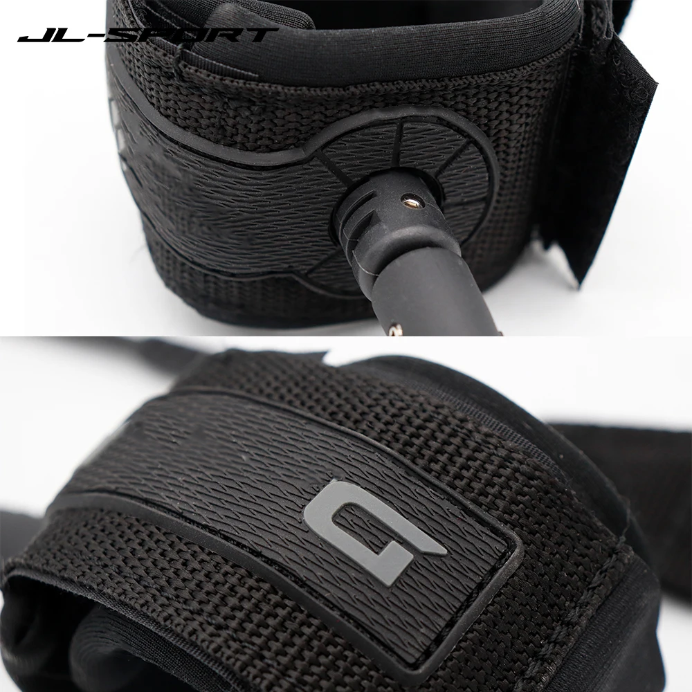 서핑 보드 가죽 끈, TPU 발 로프, Nlack 스트레이트 서핑 가죽 끈, 간단한 포장, 6 ~ 9FT, 7mm 브랜드