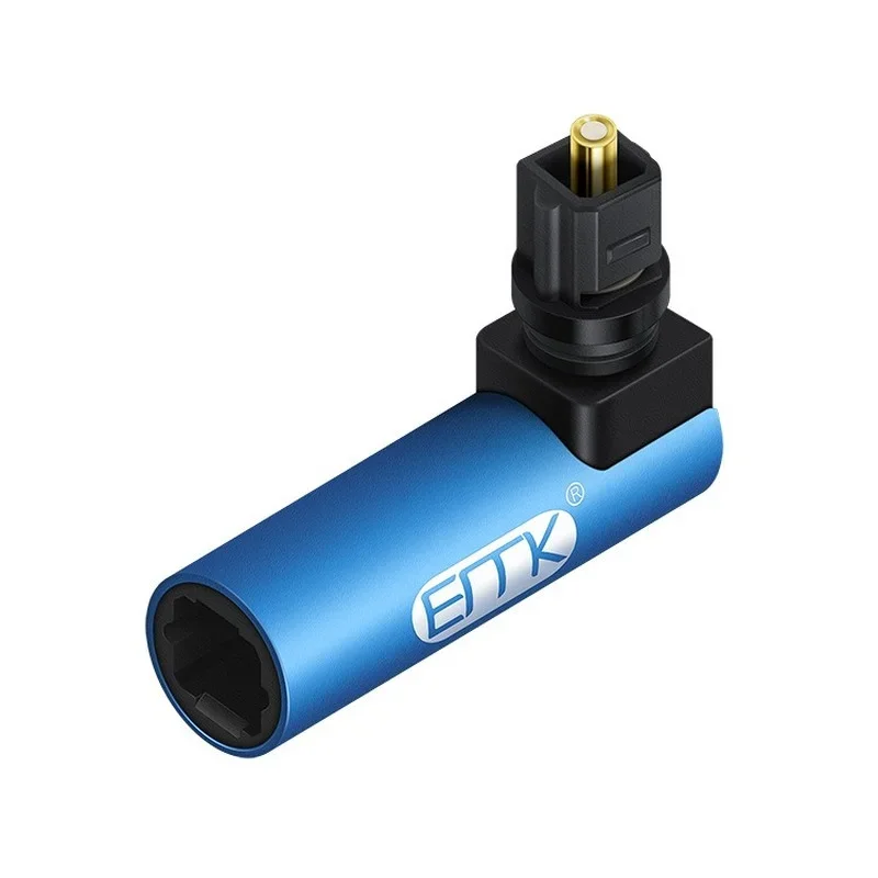 EMK 직각 디지털 광학 오디오 케이블, SPDIF Toslink 90 도 광학 어댑터, 스피커 사운드박스 TV용, 완전 신제품