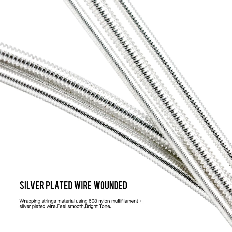 6 개/대 Orphee 클래식 기타 스트링 실버 도금 와이어 나일론 스트링 NX 시리즈 클래식 어쿠스틱 기타 액세서리