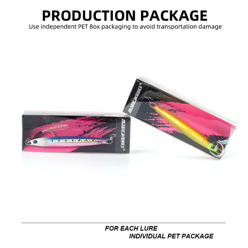 MAGIC WORKS 금속 지그 낚시 용품, 낚시 루어, 인공 미끼, 전문 낚시 용품, 20g, 30g, 40g, 60g