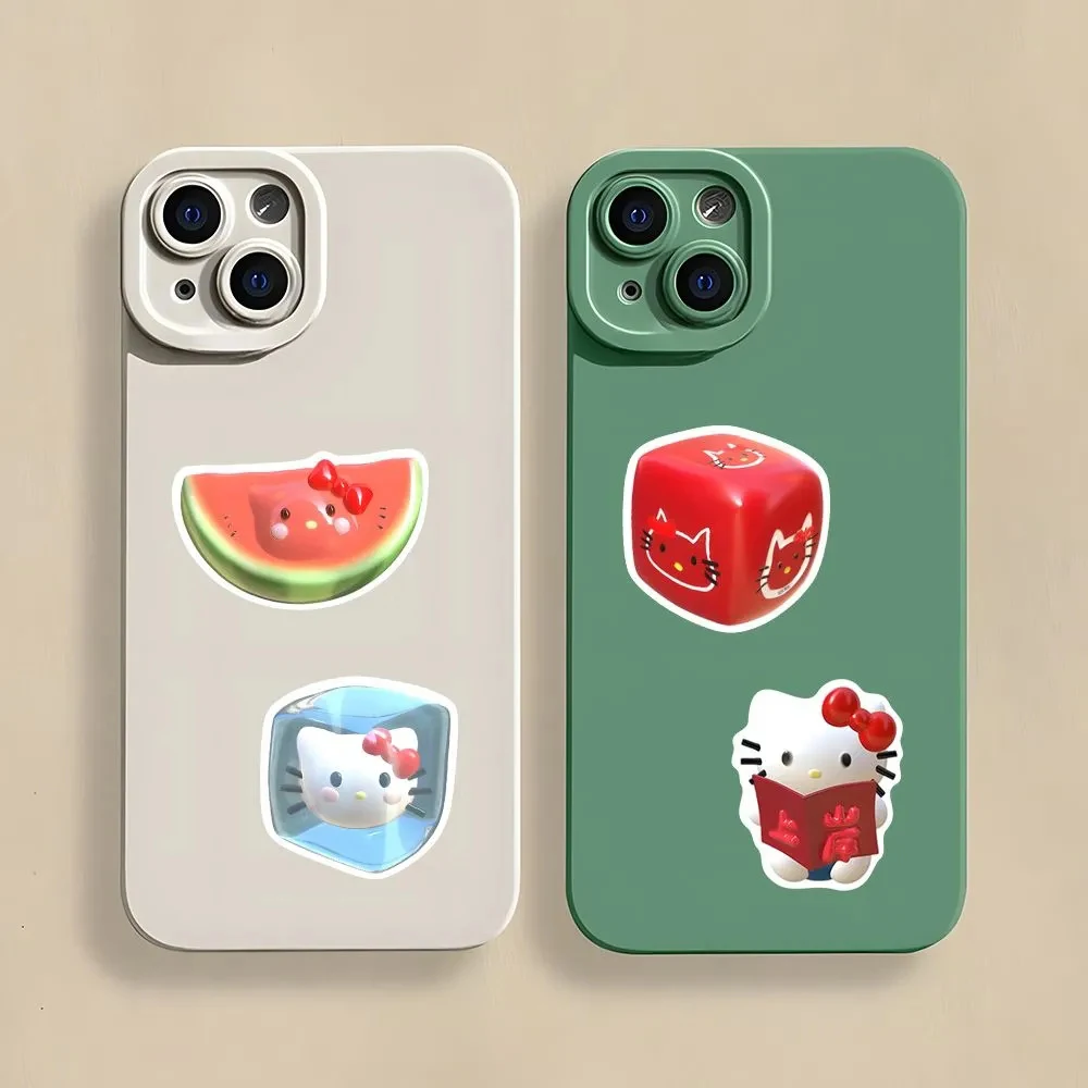 귀여운 헬로 키티 쿠로미 마이 멜로디 스티커, 귀여운 소녀 애니메이션 3D 산리오 장식 데칼, 어린이용 만화 스티커, 10 개, 30 개, 56 개