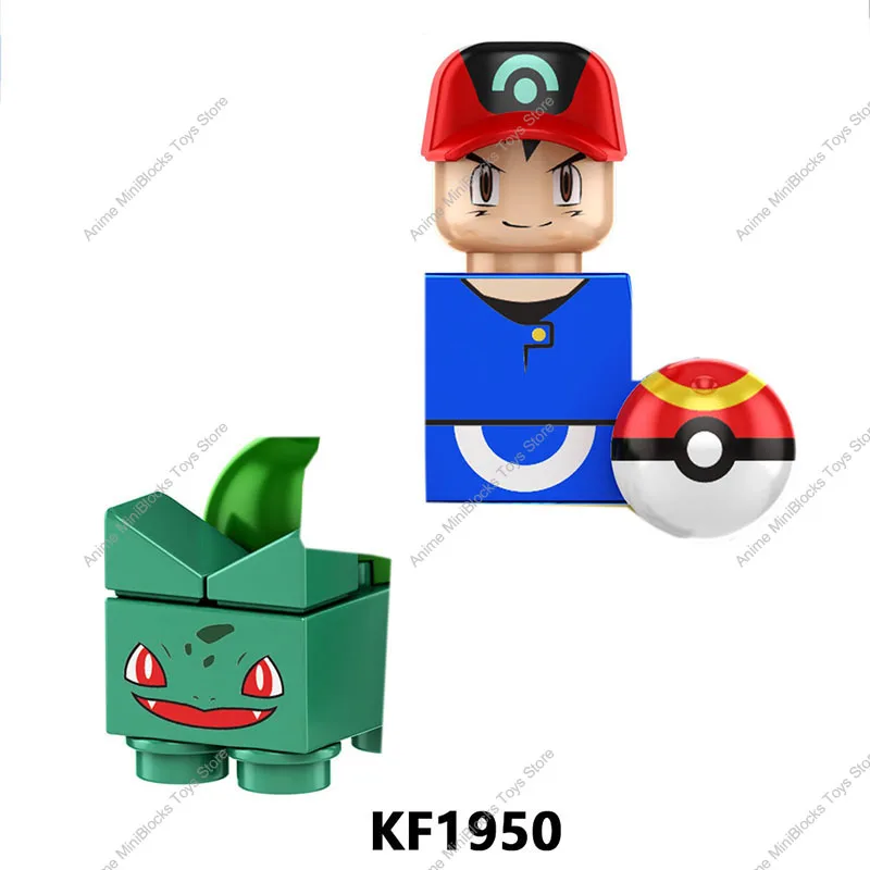 일본 애니메이션 TV 포켓몬 빌딩 블록 벽돌 인형, 애쉬 케첨, 포켓몬 볼, 엘프 마스터 볼, 미스티, 칼렘, 겐가르 세레나, F6189