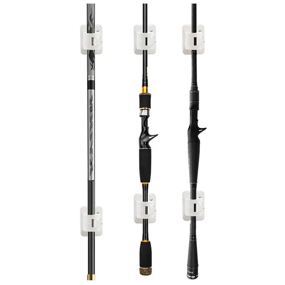 벽걸이 낚싯대 스토리지 클립 클램프 홀더 랙 정리함 나무 보드 세라믹 타일 물고기 태클 Pesca, 1 쌍