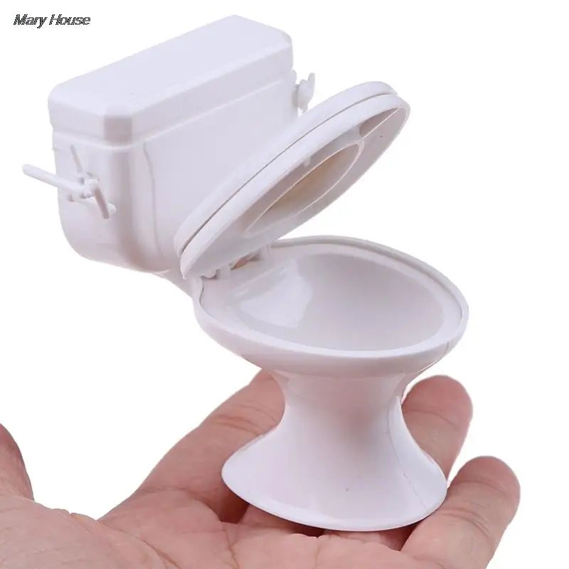 인형 액세서리 빈티지 인형 집 가구 욕실 모델링, 흰색 화장실 인형 집 미니어처 아기 척 장난감