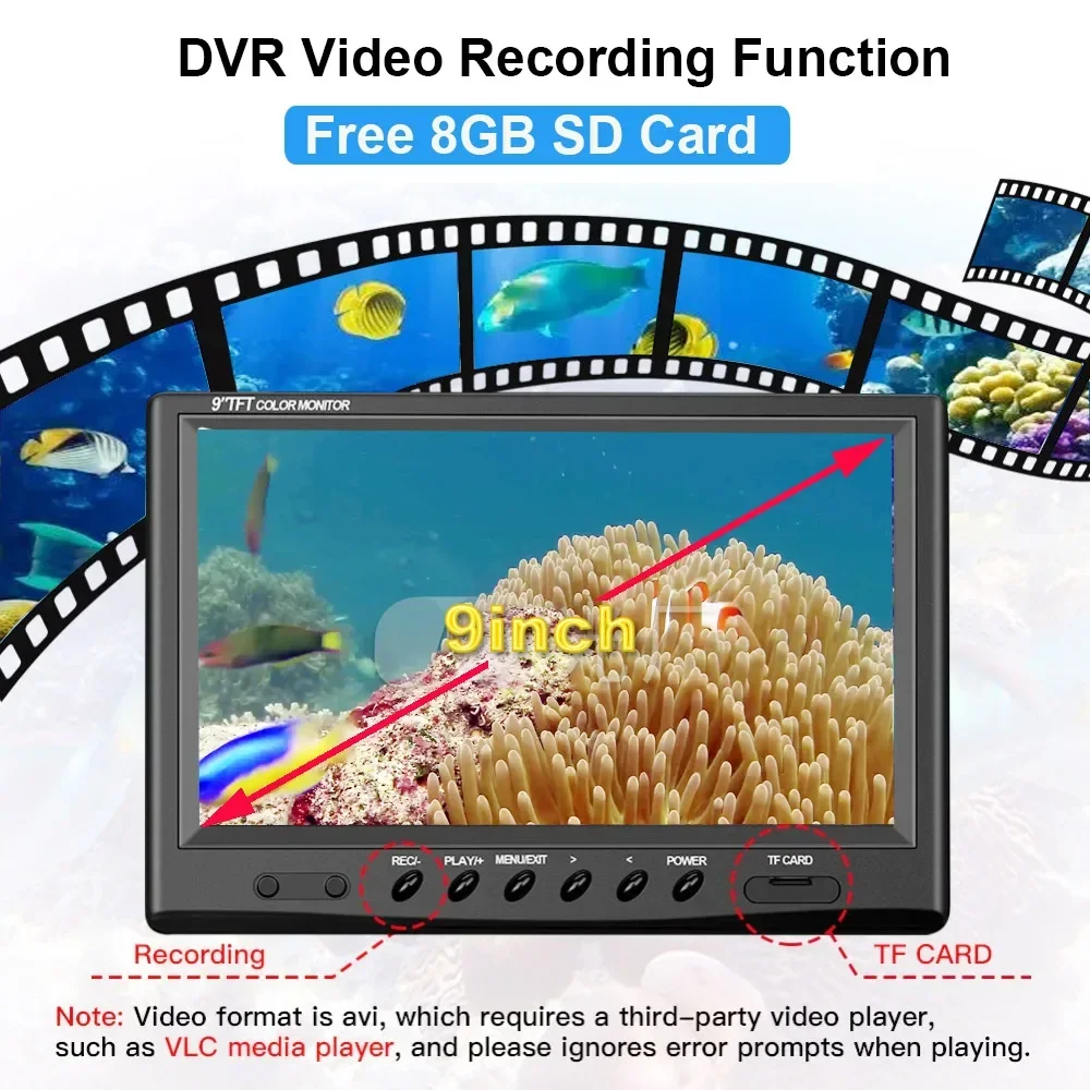 SYANSPAN 파이프 하수도 검사 비디오 카메라, 산업용 배수 내시경, 울트라 HD 비디오 확대, 와이파이, 8GB DVR, 9 인치