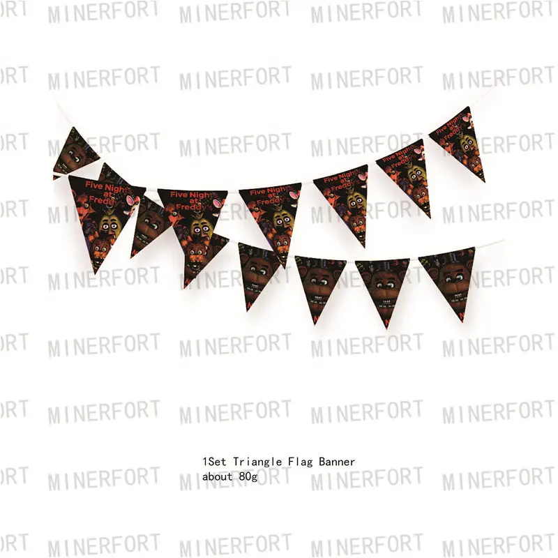 FNAF 5 박 생일 파티 장식 풍선 일회용 식기 접시 냅킨 배경, 어린이 파티 용품 선물