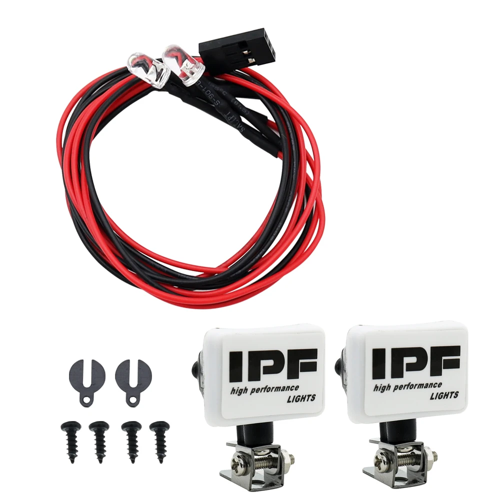 RC 자동차 원형 LED 조명, 브래킷 포함 헤드라이트, 1/10 크롤러 Traxxas TRX4 TRX6 Axial SCX10 III YK4082 Tamiya CC01 용 스포트라이트