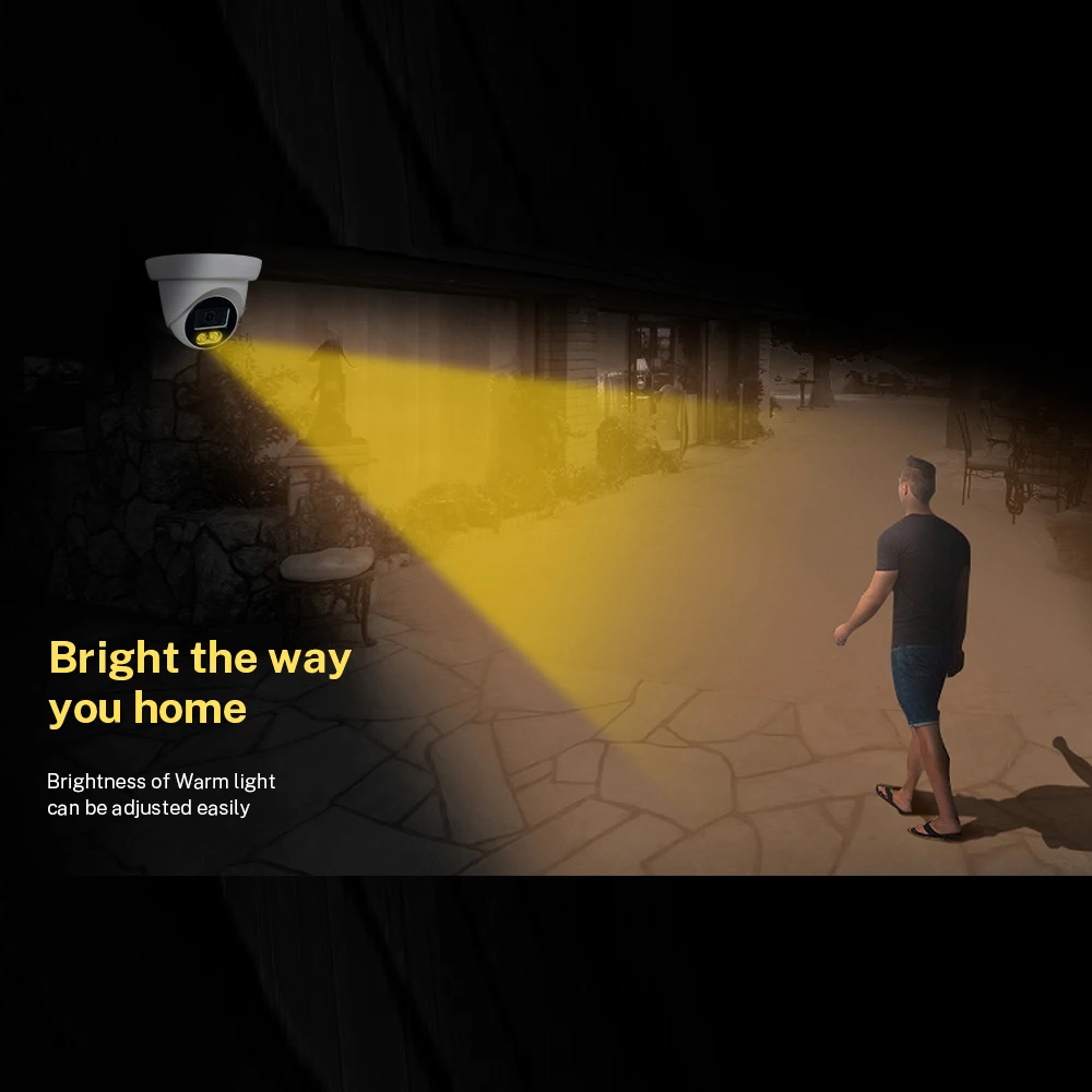 새로운 5MP 24H 풀 컬러 나이트 비전 CCTV AHD 카메라, 1080P 4MP HD 4 어레이 발광 Led 디지털 H265 야외 거리 방수 IP66