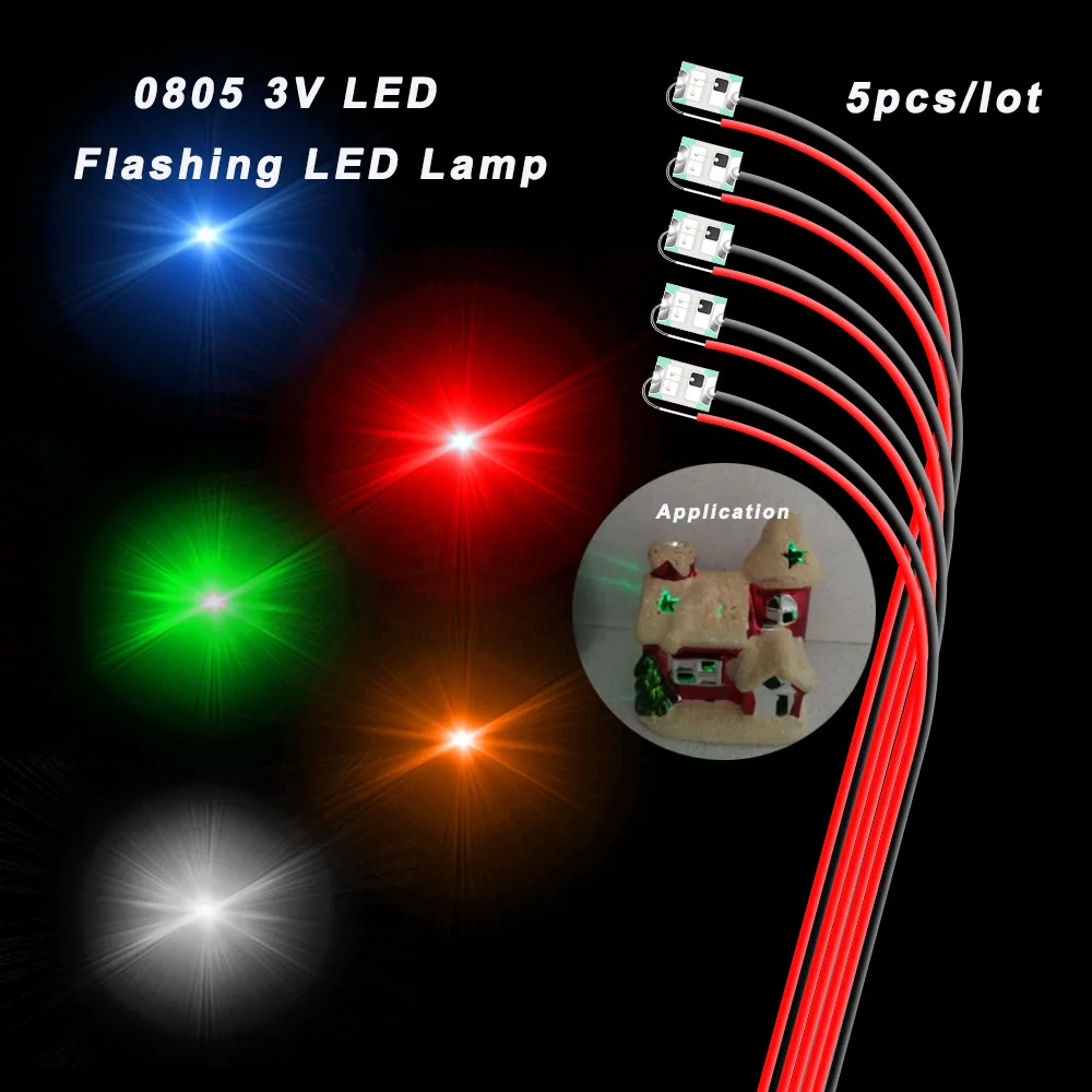 0805 마이크로 LED 깜박이는 SMD DIY, 3V LED 깜박이는 LED 모델 제작, SMD 램프, 20cm 와이어 모델, 빌딩 모델 재료, 5 개 title=0805 마이크로 LED 깜박이는 SMD DIY, 3V LED 깜박이는 LED 모델 제작, SMD 램프, 20cm 와이어 모델, 빌딩 모델 재료, 5 개 