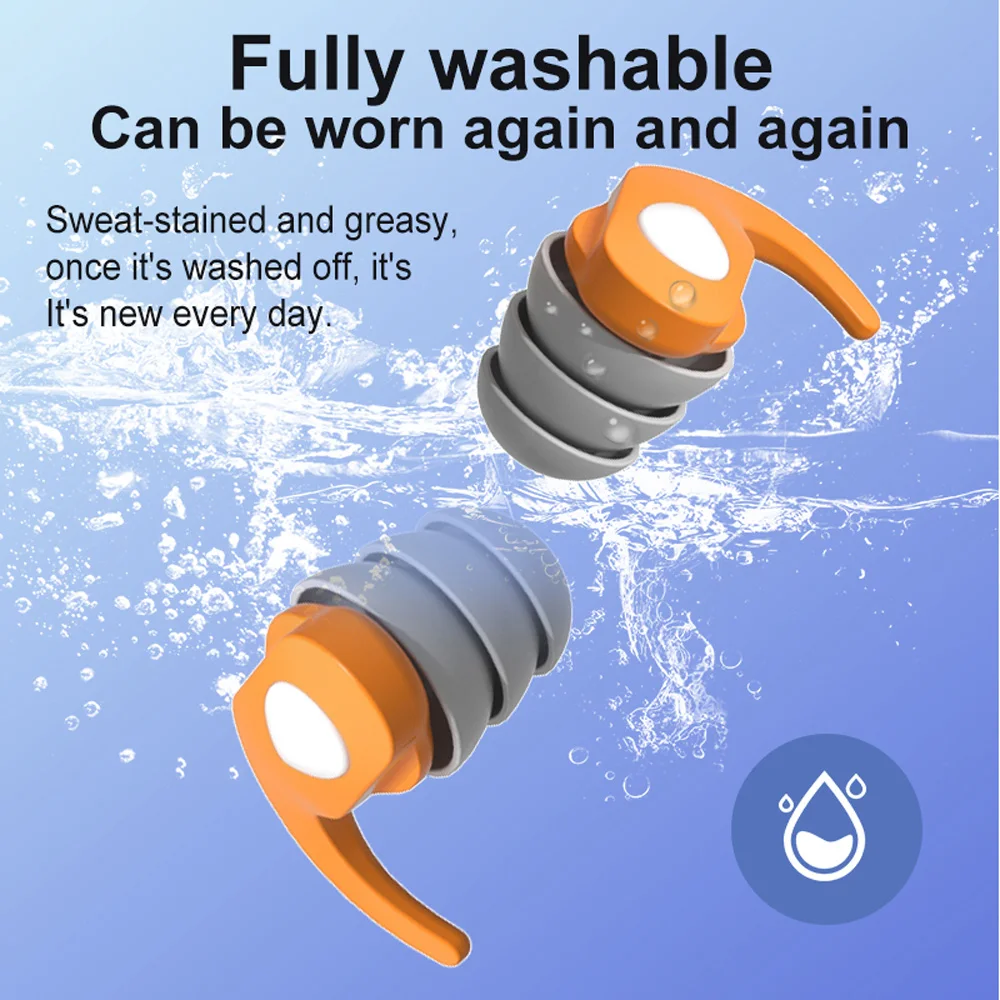 수면 귀마개 소음 감소 테이프, Oido Ruido 부드러운 귀마개, 방수 귀마개, 1 쌍