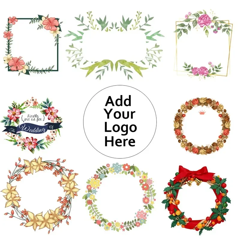 DIY 라운드 스퀘어 스티커, 맞춤형 인감 스티커, 로고 라벨 디자인, 개인 스티커, 100 개