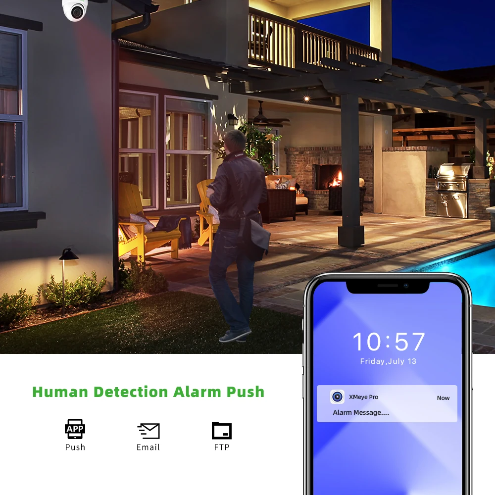 XMeye M 2.8mm 5MP POE 실내 IP 카메라, G5F 광각 적외선 Onvif 방수 CCTV 비디오 감시 보안