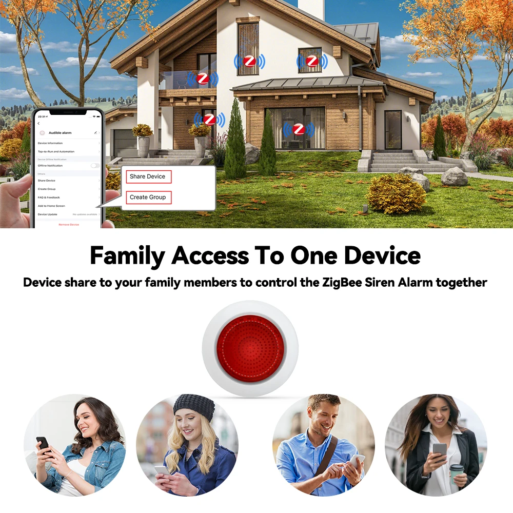 Meian 플래시 사운드 사이렌 알람, 무선 알람 시스템, 보안 제어 스마트 라이프, 투야 지그비, 110V, 220V, 100dB