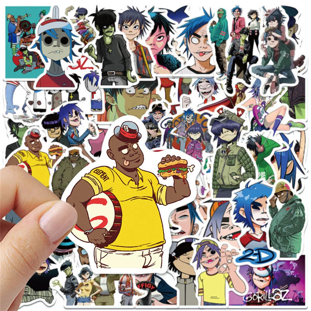 스트리트 불리 Gorillaz 그래피티 방수 스티커, 여행 가방, 노트북 냉장고, 스케이트보드 문구 상자, 도매, 10 개, 30 개, 50 개