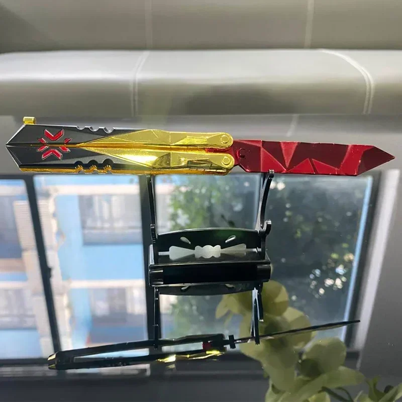 Valorant 발리송 나이프 챔피언 2023 루비 나이프, 절단되지 않은 금속 게임 Karambit 모델 1 실제 코스프레 장난감, 소년 생일 선물, 21cm