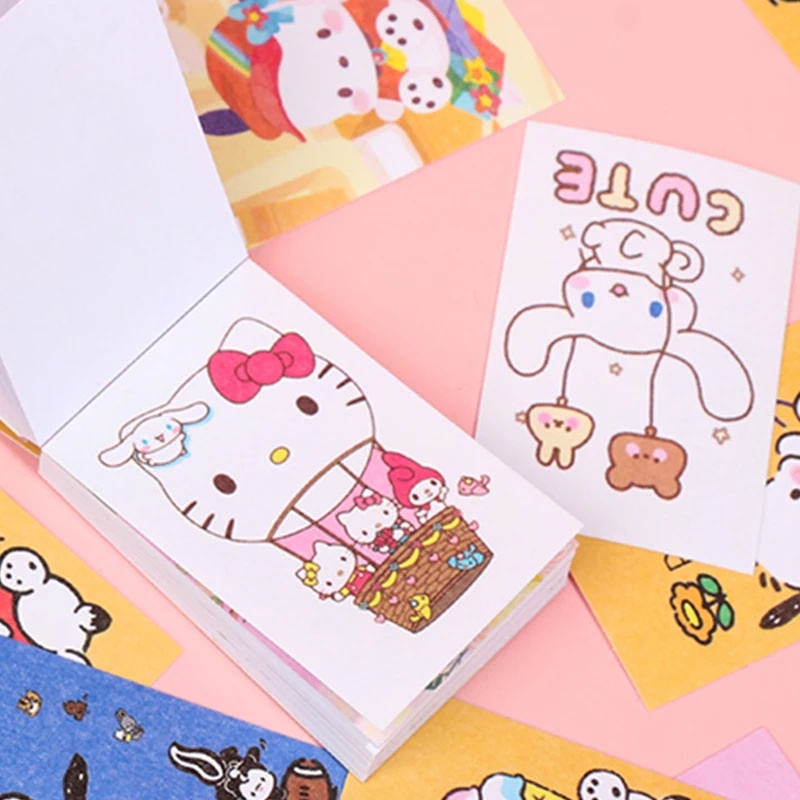 산리오 시나모롤 쿠로미 애니메이션 만화 어린이 미니 스티커, 장식용 핸드 계정 노트북 문구 스티커