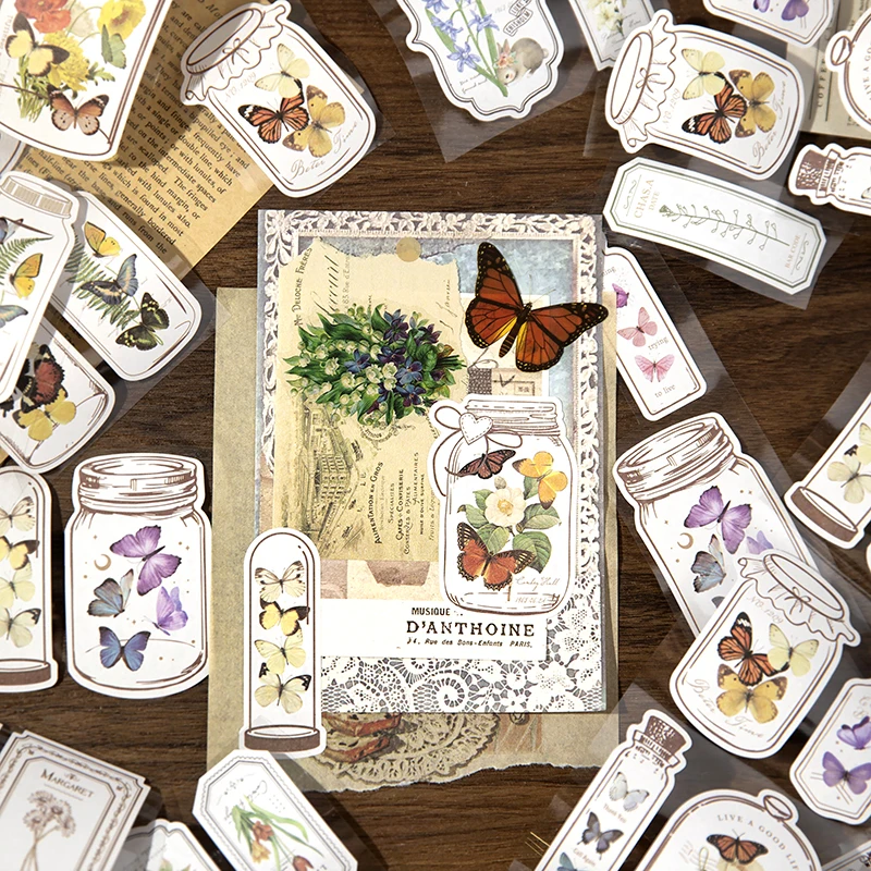 Yoofun 레트로 천연 식물 꽃 티켓 스티커 테이프, 빈티지 스크랩북 장식, 마스킹 테이프 스티커, 7.5x200cm