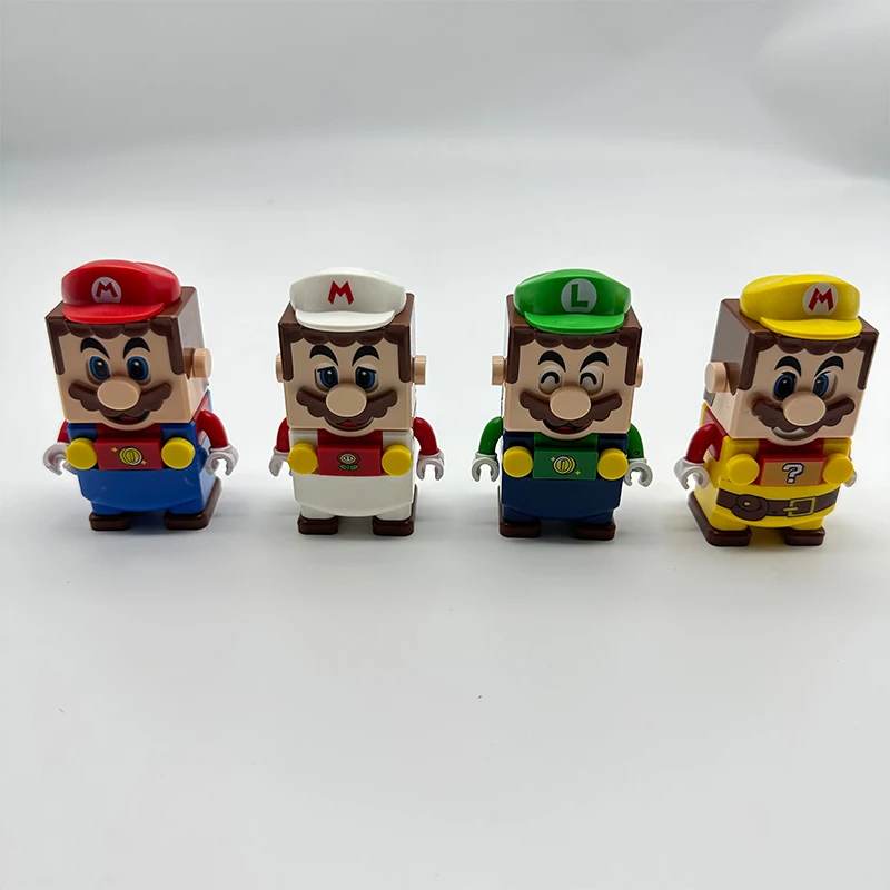 슈퍼 마리오 브라더스 미니 빌딩 블록 루이지 만화 애니메이션 장난감 브릭, 액션 피규어 조립 장난감 인형, 어린이 생일 선물