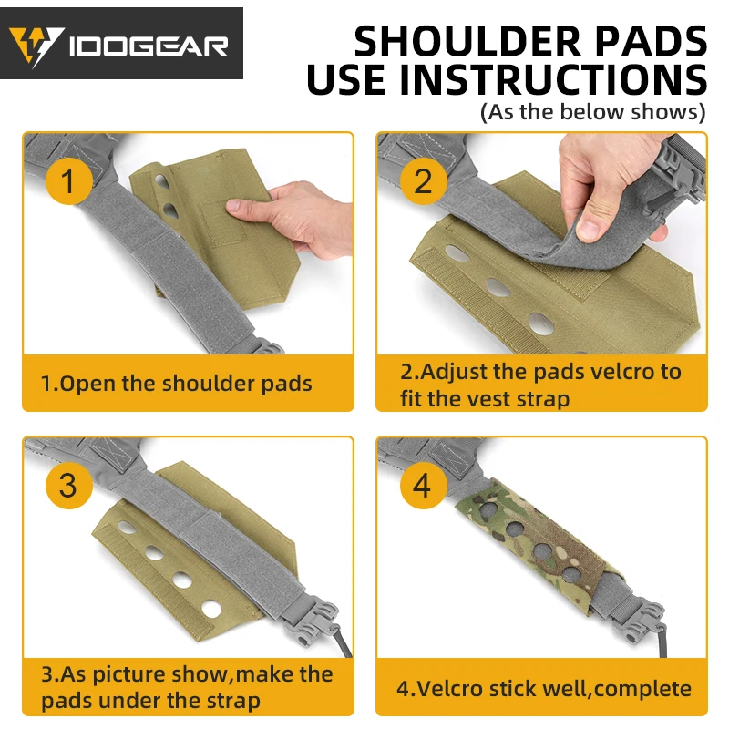 IDOGEAR 전술 어깨 패드 스트랩 패딩 커버, 캐리어 사냥 3949, 2 개